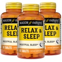 MASON NATURAL Relaxați-vă și dormiți Suplimentul vegetal dietetic cu extract de root & Passiflora, 9 luni de aprovizionare, 3 ambalaj