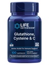 Extensie de viaţă Glutatione, Cysteine & C, 500 mg vitamina C, supliment antioxidant puternic pentru a sprijini sănătatea ficatului, gluten-free, non-GMO, 100 capsule