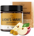 HERBAMAMA Lion's Mane Gummies - 1000mg Coama lui Lion Mushroom pentru Brain Clarity Support - Vegan, non-GMO Focus Supliment pentru adulți - 60 Pectin-Based Apple-Flavored Chews