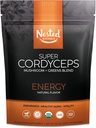 Super Greens Daily Greens Superfood Powder - USDA Certified Organic Green Powder w/20+ Whole Foods, Spirulina Powder, Wheat & Barley Grass - Probiotics, Fiber & Enzymes - Cordyceps, 30 Servings
