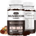 Mushroom Gummies 10 Blend Ciuperci Complex 2500mg cu Lions Mane, Cordyceps, Turcia Coada, Chaga, Reishi Supliment-Focus, Clarity, Memorie, Energie, Suport Immune 60 Gummies