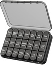 Daviky Pill Organizator 3X o zi, Săptămânal Pilula Cutie 7 zi, Pilula de călătorie caz cu containere mari, Light-Proof Caz Pilula pentru vitamine, medicamente, suplimente și uleiuri de pește (Negru)
