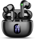 Wyness Earbuds Wireless Bluetooth 5.3 Muguri urechi, Hi-Fi Stereo Bass Muguri ureche cu 48H Playtime & LED Display, Căști ușoare în-Ear cu Mic, IPX7 rezistent la apă, Touch Control pentru iPhone