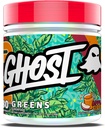 GHOST Greens Powder, Apple Cider - 30 Servings - 19 Superfood Greens & Reds pulbere, fructe, legume, Spirulina, & Chlorella, Prebiotice, 10 miliarde CFU Enzime probiotice și digestive - Gluten-Free