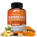 Curcumina nutriFlair cu ghimbir și BioPerine Black Pepper Suplimente, 180 capsule - 95% Curcuminoide - Suport comun, Antioxidant, Anti-Îmbătrânire - Natural, Non-GMO, Vegan cel mai bun potenta maxima