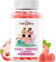 NAD+ Gumies Supliment pentru femei 1000MG - NAD Plus Gummies pentru bărbați fără zahăr Vitamina B3 Niacinamidă Booturi organice pure NAD nivel de regenerare a celulelor anti-îmbătrânire energie creier piersic aroma 60C