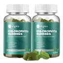 Gume Clorofile pentru Deodorant Body Odor 2 Pack, Vitamine fără zahăr D Gummy 1000IU, ACV Spirulina Chlorella Suplimentul Herbal pentru Femei Suport Imun Non-GMO Vegan