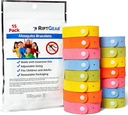 RiptGear brățară țânțari - 15 Pachet de brățări țânțari pentru copii și adulți, brățară insectă, bandă de caractere Citronella - Brățară de țânțari Deet gratuit, accesorii de camping