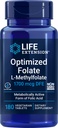 Extensie de viaţă Folat optimizat (L-metilfolat) 1700 mcg DFE, 180 Veg comprimate