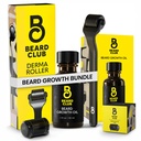 Barbă Club Premium Derma Roller & Barbă ulei de creștere - Microneedling Roller cu 540 Titanium Microneedles pentru Face, Corp și Scalp - Barbă Roller cu lemn de sanal și Cedar Barbă ulei
