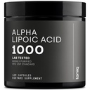 Toniiq 1000 mg capsule cu acid lipoic cu concentraţie foarte mare Alpha - înalt purificat 99% + standard USP - 120 capsule Supliment ALA