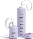 Betife Cute Pill Organizator, Cute Weekly Pill Box pentru Travel, Cute Daily Pill Case 7 zile, cu 7 Compartimente Stackable mari, Sturdy ABS Pilula Holder for Vitamin Supplement Medicine (Purple)
