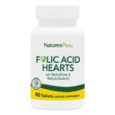 NaturesPlus Acid folic Hearts (Metilfolat) - 400 mcg, 90 comprimate vegetariene - cu vitamina B6 și vitamina B12 (sub formă de metilcobalamină) - Gluten-free - 90 Serviri