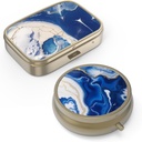 Hion Pill Case Pilula cutie cu Mirror Retro caz Pilula mica pentru Purse sau Pocket Pilula de Bronz cutie sau vitamine, ulei de pește, Suplimente, Pilula Contine cadouri de călătorie (2PCS)