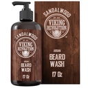 Viking Revolution Beard Wash Shampoo w/Argan & Jojoba Oils - Softens & Consolides - Sandalwood Scent - 17 oz Shampoo