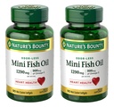 Nature's Bounty Mini Fish Oil Softgels 1290 mg, Omega-3, Susţine Heart Health, Odor-Less, 90 Mini Smallgels - Pachet de 2