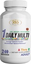 Multivitamine, Supliment multimineral w/Antioxidante, Zinc, Vitamine D3 & B, Gluten gratuit, Ingrediente non-GMO - (240 Conte) 365 Sănătate