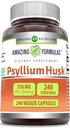 Amazing Formulas Psyllium Husk 750mg Veggie Capsule Supliment 