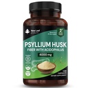 Capsule Psyllium Husk îmbogățite cu probiotice Suplimentul de fibre de mare putere de absorbție contribuie la sănătatea gutoasă și digestivă din semințe Plantago Ovata, Ispaghula Husk, Gluten-Free Made în Marea Britanie