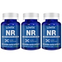 Lovita NR (Nicotinamidă Ribozidă) 350 mg, Suplimentul NAD cu Trans-Resveratrol şi Betaină, Promovează nivelurile NAD Plus, Îmbătrânire sănătoasă, 30 capsule enterice vegane (pachet de 3)