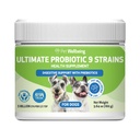 Pet Wellbeing - Ultimate Probiotic 9 Tulpini pentru pisici și câini - Suport Natural pentru Digestia și Sănătatea Tractului urinar 160 Grams.