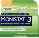 Monistat 3 zile Tratamentul infecţiei cu dungi pentru femei, 3 Miconazol aplicatoare cu cremă preumplută, 1 ambalaj