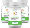 Ben's Natural Health Daily Energy B-Vitamin Complex cu TMG și Zinc pentru Energie Naturală, Stres, Focus & Imune Support, 30 Capsule, 3 Pack