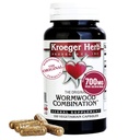 Kroeger Herb Products, Wormwood Herb, Black Walnut, Clove, Quassia, Worm Wood Detox Cleanse - Capsule vegetariene, Non-GMO, Gluten Free, No Conservatives sau Fillers - 100 Capsule, Made in USA