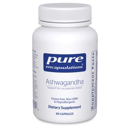 Pure Encapsulations Ashwagandha - 500 mg extract Ashwagandha - Metabolizare & Stres Support - Immune Support - OMG Free & Vegan - 60 capsule