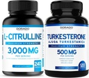 L Citruline Supliment (240 Count) L Arginine & Nitrogen oxid - Rezistenta, Performanta pentru antrenamente si Turkesteron (120 Conte) Performanta sportiva si suport masa musculara - Vegan & SUA Made