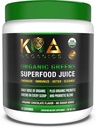 Greens Superfood Juice Powder - USDA Organic Super Greens Pulbere cu Spirulina, Chlorella, Matcha, Wheat Grass, Enzime Digestive & Probiotice - Ciocolata Aroma -30 Serv