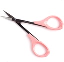 Foarfece pentru sprâncene 4 Inches Curved Small Craft Lash Foarfecă pentru Extensii pentru genele sprâncene 1PC (Pink Curbat)
