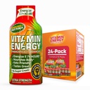 Vitamina Energie Immune+ Extra Putere Energie Shot Fructe Punch 24 Pack, 260mg Natural Cafeina, B-Vitamina, Ceai verde, Imunitate & Focus Suport, Zero Zahăr, Gluten-Free 1.93 fl oz