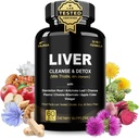 32 in 1 Liver Cleanse Detox & Reparatii Formula cu Otet de cidru de mere, Milk Thistle Supliment, Artichoke, Dandelion Root Supliment - Non-GMO & Vegan Herbal Liver Support & Reparation