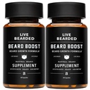 Barbă cu barbă live Boost - Vitamine de creștere barbă pentru bărbații cu Biotin, Colagen, Silico, Fo-Ti Root - creșterea părului facial pentru bărbați, Made în Statele Unite ale Americii 