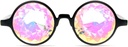 GloFX Black Kaleidoscope Ochelari din plastic Diffraction Ochelari din plastic cu sticla de cristal Lens 