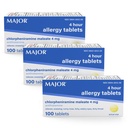 MAJOR 4 Mg Alergia Tablete - Chlorfeniramina Maleat 4-Hour Alergia Medicina - Antihistamina pentru eliberarea de Stranezing, Itchy Watery Eyes, Itchy Throat, şi Runny Nose - 100 Conte (3 Pack)