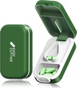 Pilula Cutter pentru pastile mici sau mari &amp; Tablett Vitamine design în Statele Unite ale Americii.cu Silicon detaşabil și siguranță Buckle Design ușor de deschis. (Olive)