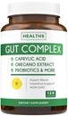 Suport Candida (120 capsule) - Acid caprilic, ulei Oregano & Probiotice ajuta la mentinerea deja normale nivele de drajeuri si Candida - Vegetarian, non-GMO Supliment intestinal - Gut Cleanse (Fără pastile)