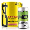 C4 Ripped & SuperHD, The The Termogenic Bundle, C4 Ripped Pre Workout Powder, Raspberry Lemonade 30 Serviri + SuperHD cu Capsimax și extract de ceai verde, 60 Serviri