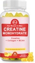 Creatin Monohidrat Gummy pentru femei & bărbaţi, Creatine Suplimente, Zahăr fără, Masticabil, pentru suport muscular