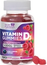 Vitamina D3 Gumies 5000 UI (125 mcg) - Triple Putere Osoasa si Suport Immun, Vitamina D Gummy Supliment alimentar, Nature's Berry D Supliment de vitamine, Aroma de zmeura, Non-GMO - 120 Gume