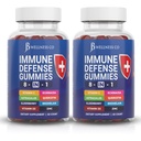 8 în 1 Defense Immune Booster Supliment Gummies cu rădăcină Astragalus, vitamina C și zinc, vitamina D3, Elderberry și Querbetin (2 ambalaj)