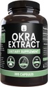 Extract de okra din INGREDIENTE ORIGINALE (365 capsule) Fără granule de magneziu sau orez, întotdeauna pure, verificate de laborator