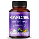Ultra Resveratrol 8 în 1 Formula - cu semințe de struguri de lapte de pătrunjel Niacin (150 Conte (Pachet de 1)
