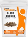 BulkSupplements.com Black Cohosh Extract pulbere - de la Black Cohosh Root, Herbal Supplement - Vegan & Gluten Free, 80mg per Serving, 1kg (2,2 lbs) (Pachet de 1)