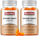 Berberina cu Ceylon Scorțișoară Supliment - Berberine Gummies, Berberină organică HCL 1200 mg pentru adulți, Sistem imunitar de sprijin, Zahăr fără, OMG-uri gratuit, Gluten gratuit, 120 gume