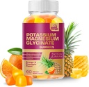 MoodMingle potasic Magneziu Glicinat Gumiile suplimentare - Chews de potasiu de mare absorbţie - cu vitamine de calciu B6 B12 C D3 K2 Zinc - zahăr Vegan-Gluten gratuit pentru copii