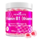 Vitamina B1 Gummies Chembable Tiamină 500mg & Vitamina B3 & Vitamina C,Sugar Free - Non OMG,Vegan,Arovă naturală de piersici - Tiamină B1 Supliment pentru adulți și copii