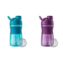 BlenderBottle 20-Ounce SportMixer Shaker Sticle cu BlenderBall Wire Whisk, Plum și Teal